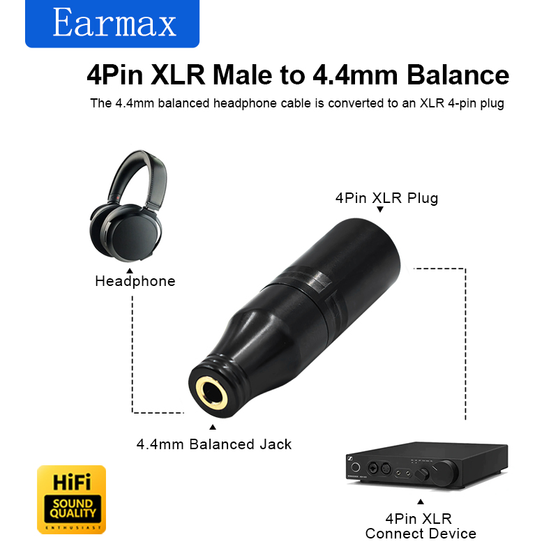 Home Cinema Hifi - Xlr-4 Male to 4.4mm Female Adapter