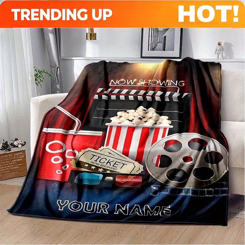 Home Cinema Night - Customize Customizable Movie Night Popcorn Fleece