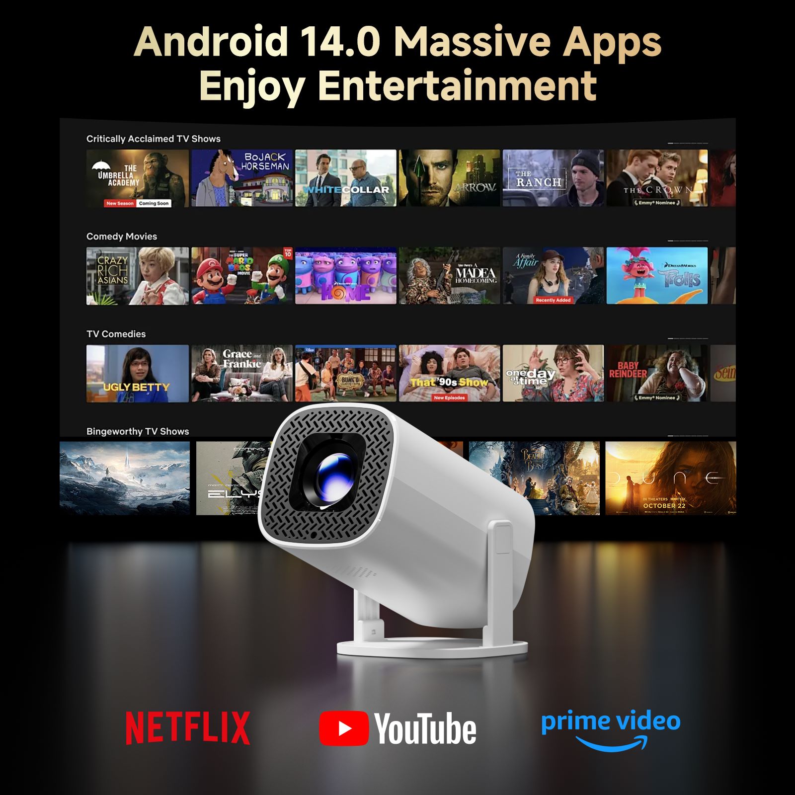 HONGTOP P30PRO Smart Mini Proj - Home Cinema Night ulasan dan harga