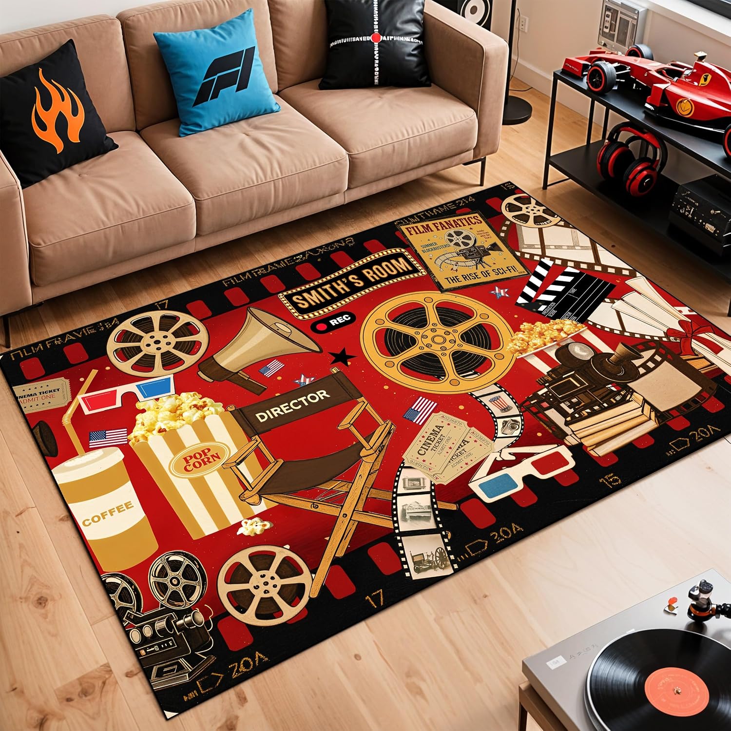 Custom Name Cinema Theme Carpe - Home Cinema Night ulasan dan harga