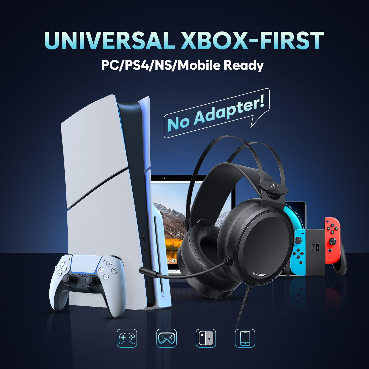 NUBWO Wired Over Ear Gaming He - Home Cinema Headphones ulasan dan harga