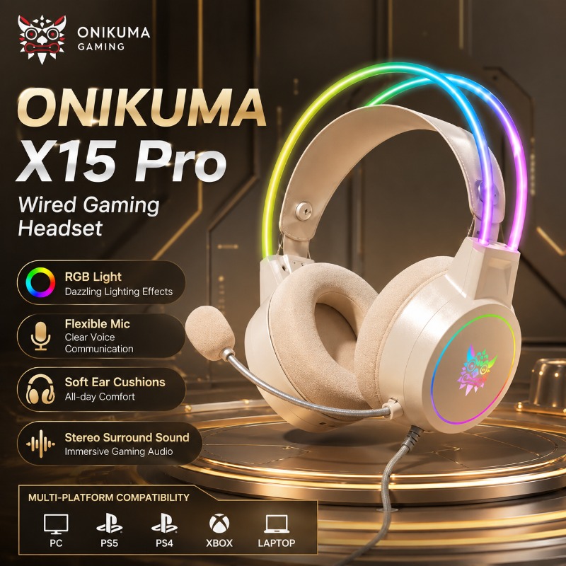 ONIKUMA X15 Pro Gaming Headset - Home Cinema Headphones ulasan dan harga