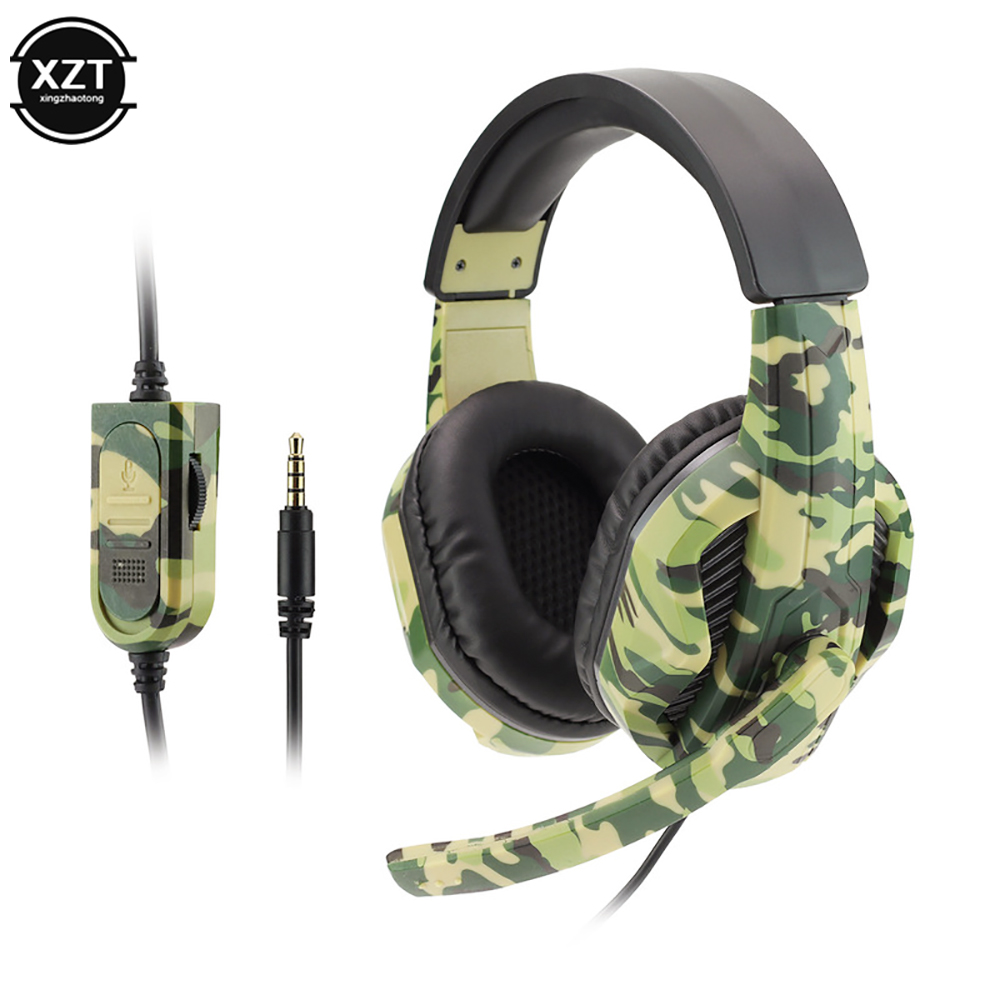 Camouflage Gaming Headset 3.5m - Home Cinema Headphones ulasan dan harga